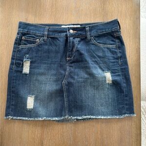 Old Navy Dark Blue Distressed Mini Skirt